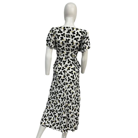 Diane Von Furstenberg 'Aurora' White Viscose Dress Size 2 - Picture 3 of 5